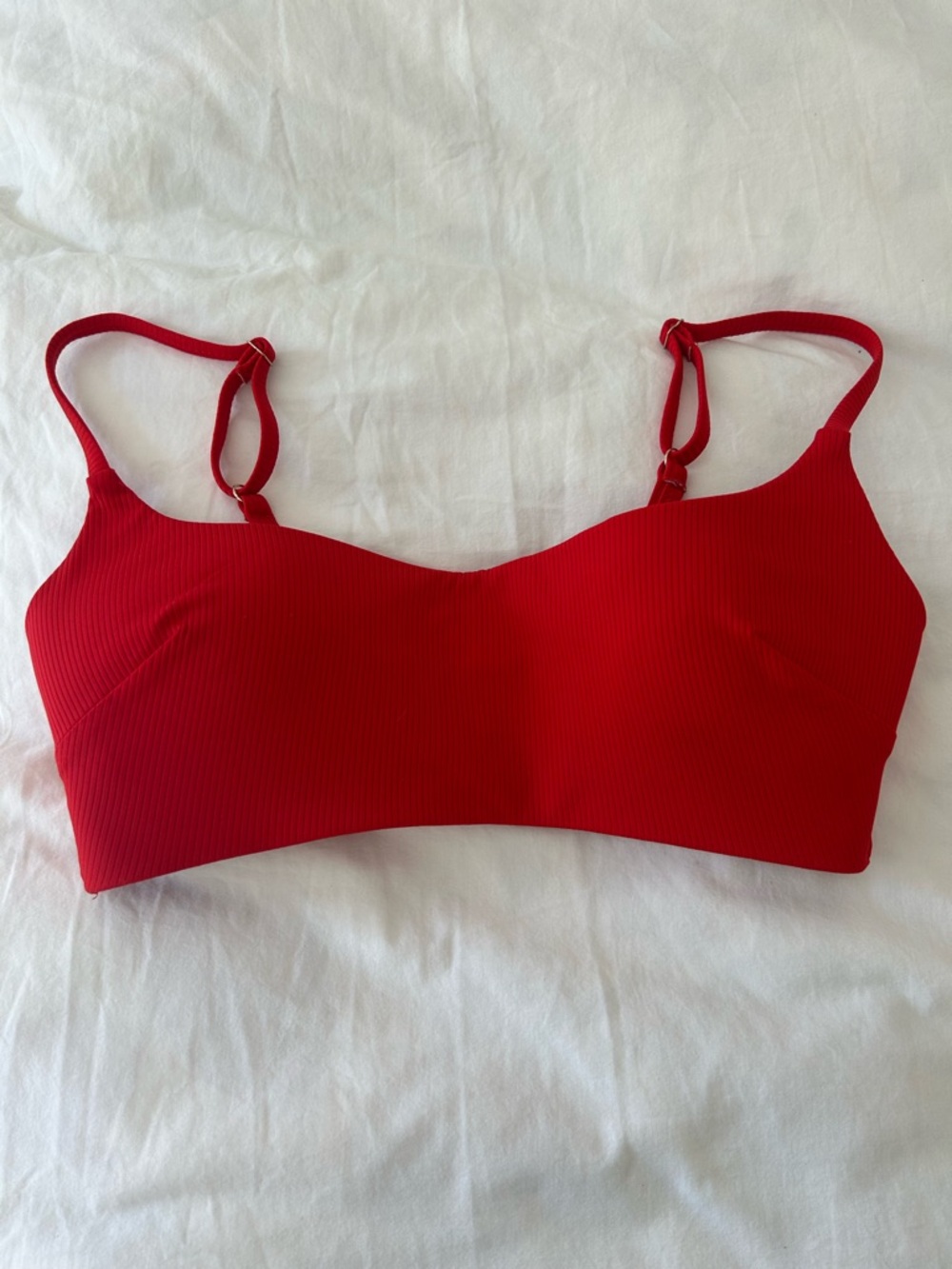 Victoria’s Secret Bikini Top Red Textured Fabric Medium